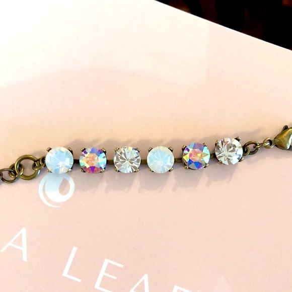 White Opal + Aurora Borealis Crystal Bracelet